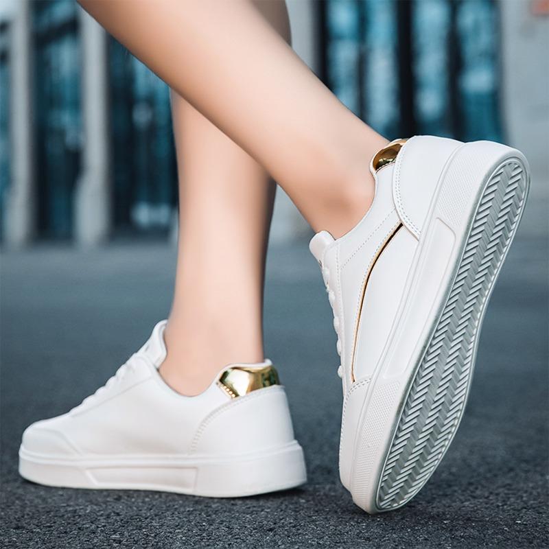 Women's Vulcanized Sneakers Summer Casual Ladies Footwear Light Soft Comfort Walking Shoes Stylish Simple Lace-Up White Shose