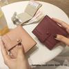 Korean Style Genuine Cowhide Ultra-Thin Minimalist Wallet with Zipper Coin Purse