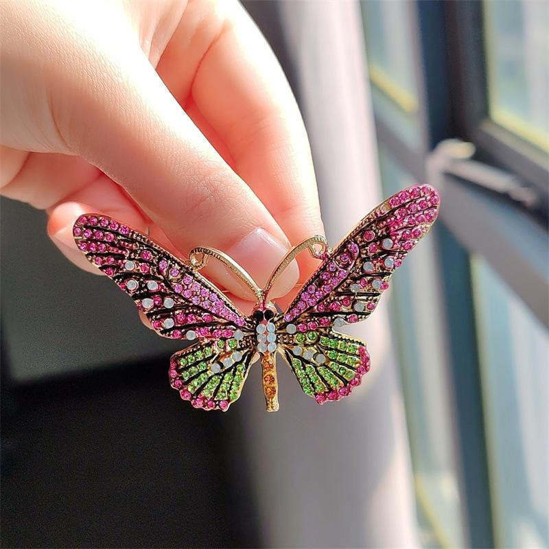 Colorful Butterfly Zircon Brooches For Women Shiny Crystal Lapel Brooch Pin Trendy Clothing Jewelry Accessories