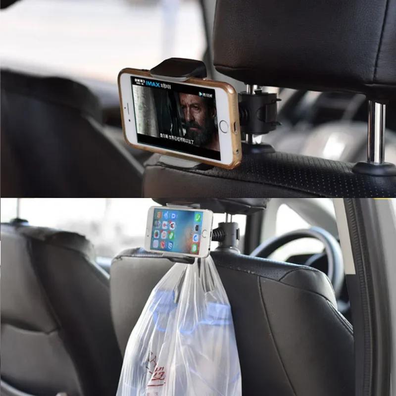 Universeller Auto-Rücksitz-Handyhalter 360-Grad-Drehung ABS-Kopfstütze Verstellbar Handy Schwarz Halterung Halter Werkzeuge