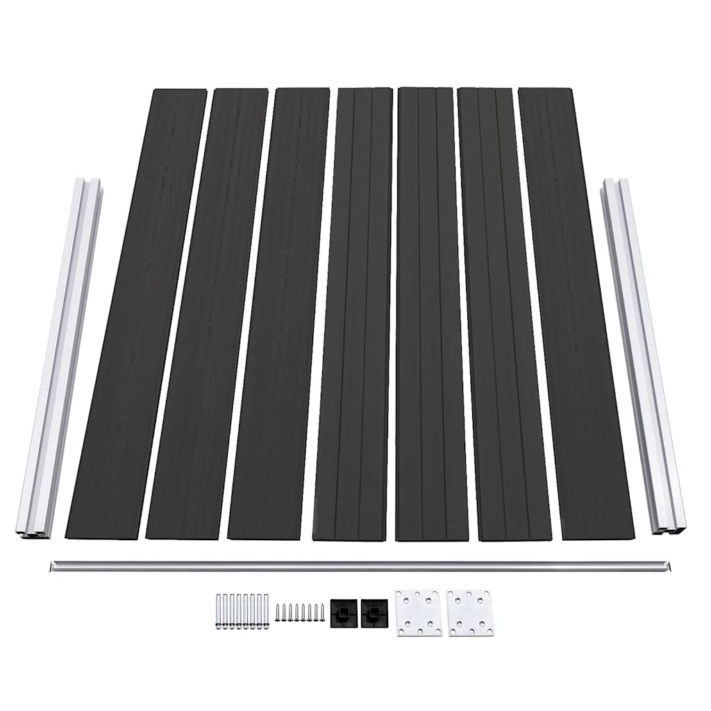WPC Fence Panel 180 X 146 Cm Black