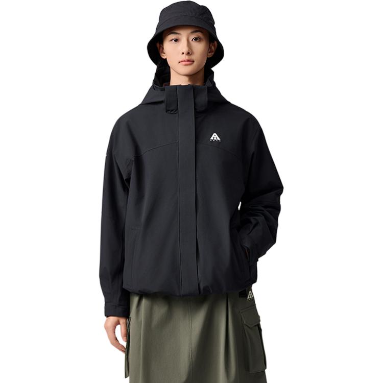 Anta Outdoor Series Sports Casual Simple Solid Color Zipper Hooded Loose Comfortable Versatile Warm Jacket Women Jacket 962546607-4