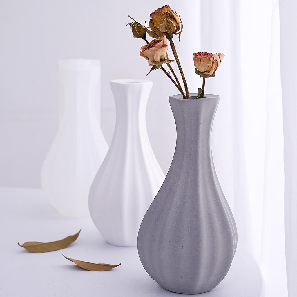 Simple Vase Silicone Mold DIY Nordic Modern Flowerpot Casting Molds Plaster Resin Craft Planter Making Home Decor Ornament