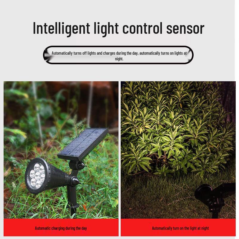 Solar Colorful Outdoor Lawn Spotlight - Automatic Dusk Activation, Ground-Inserted Garden Tree Light