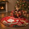 Non-Slip 3D Illusion Rug Santa Claus Xmas Home Decor Cartoon Cute Round Vortex Carpet  Outdoor