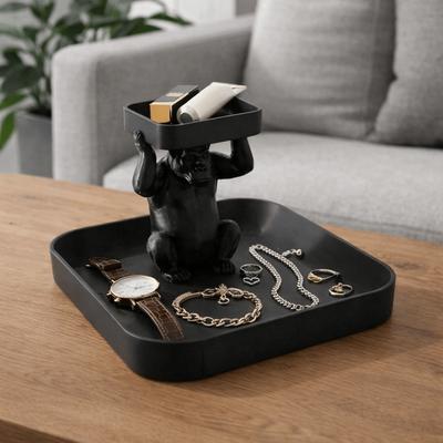 Creative Plastic Gorilla Storage Tray Unique Cute Jewelry Display Rack Decorative Gorilla Tray Ornament Entryway