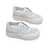 Thick-soled Little White Shoes Women's 2025 New Summer Outer Wear Fashionable Versatile Hollow Breathable One-pedal Lazy Board Shoes