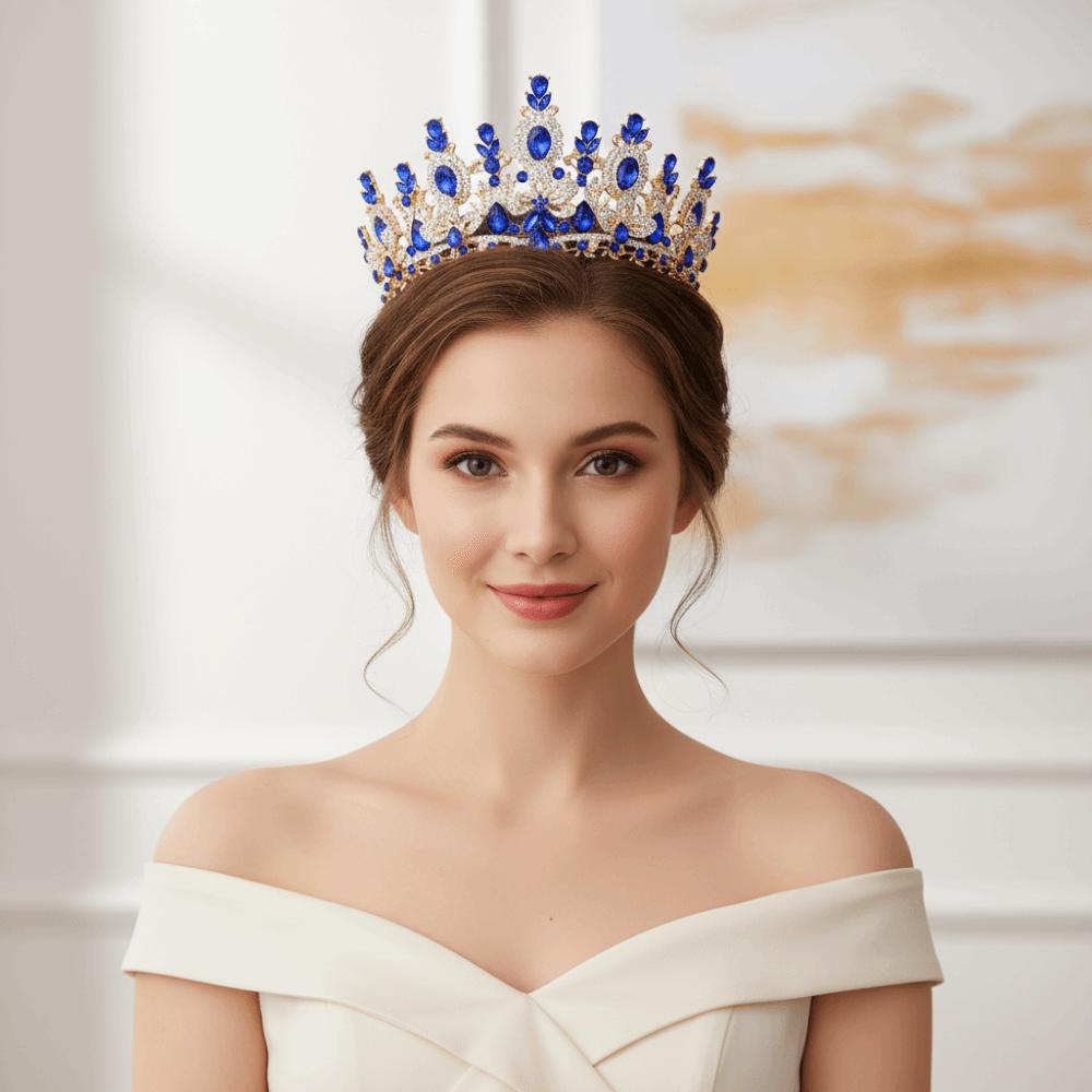 Luxurious Bridal Tiara Exquisite Baroque Headpiece Crystal Crown  Birthday Party