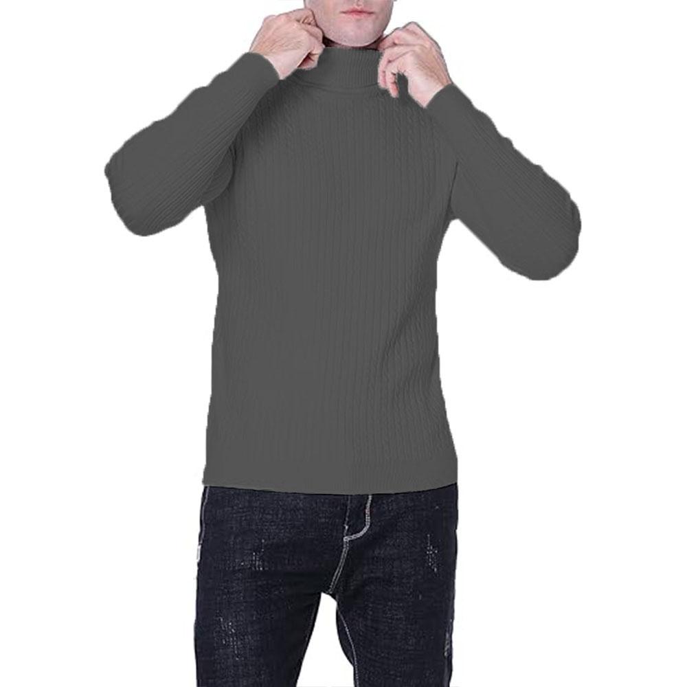 Men's Turtleneck Sweaters Men Pullovers Casual Slim Fit Sweater Male Bottoming Shirt Autumn Winter Warm High Elastic Tops