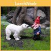 Figurine Miniature en Résine d'Ours Polaire et de Nain de Jardin avec Design Créatif Pour Cadeau et Décoration