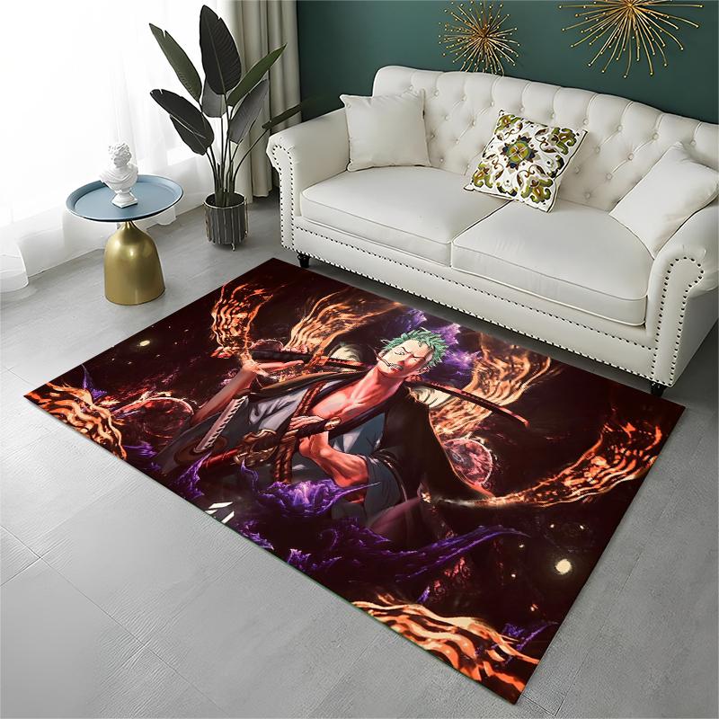 Anime Zoro One P-Piece Cartoon Carpet Rug for Playroom Bedroom Living Room Sofa Home Decor,kid Area Rug Non-slip Floor Mat