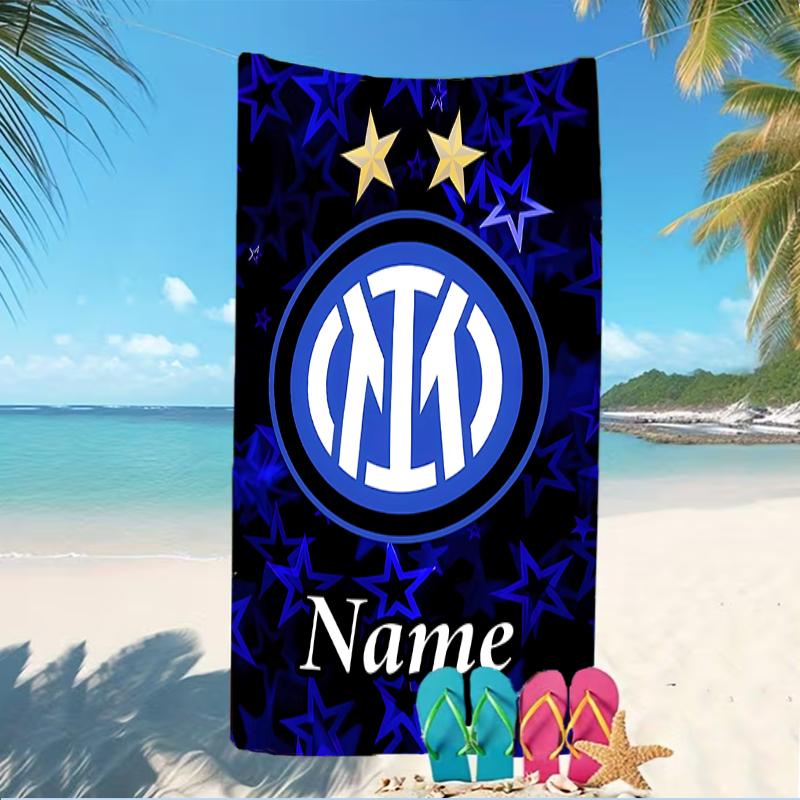 Customizable Personalized Beach Towels Inter Milan Themed designs.Suitable for the Beach, Yoga, Sports;ideal As Beach Accessories
