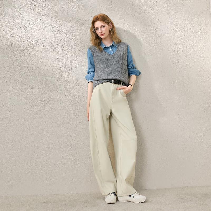 Sancai 2026 Winter Vintage Loose Fit Casual Pants
