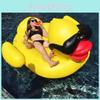 Yellow Duck Float Pool Lounge Pvc Cartoon Water Ride For Adults Kids