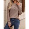 New Autumn and Winter Independent Station Loose Casual Pit Strip Long-sleeved Button T-shirt