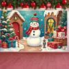 Holiday Background Festive Decor Snowman Backdrop Xmas Backdrop Gift Boxes Christmas Banner For Indoor Celebration Christmas