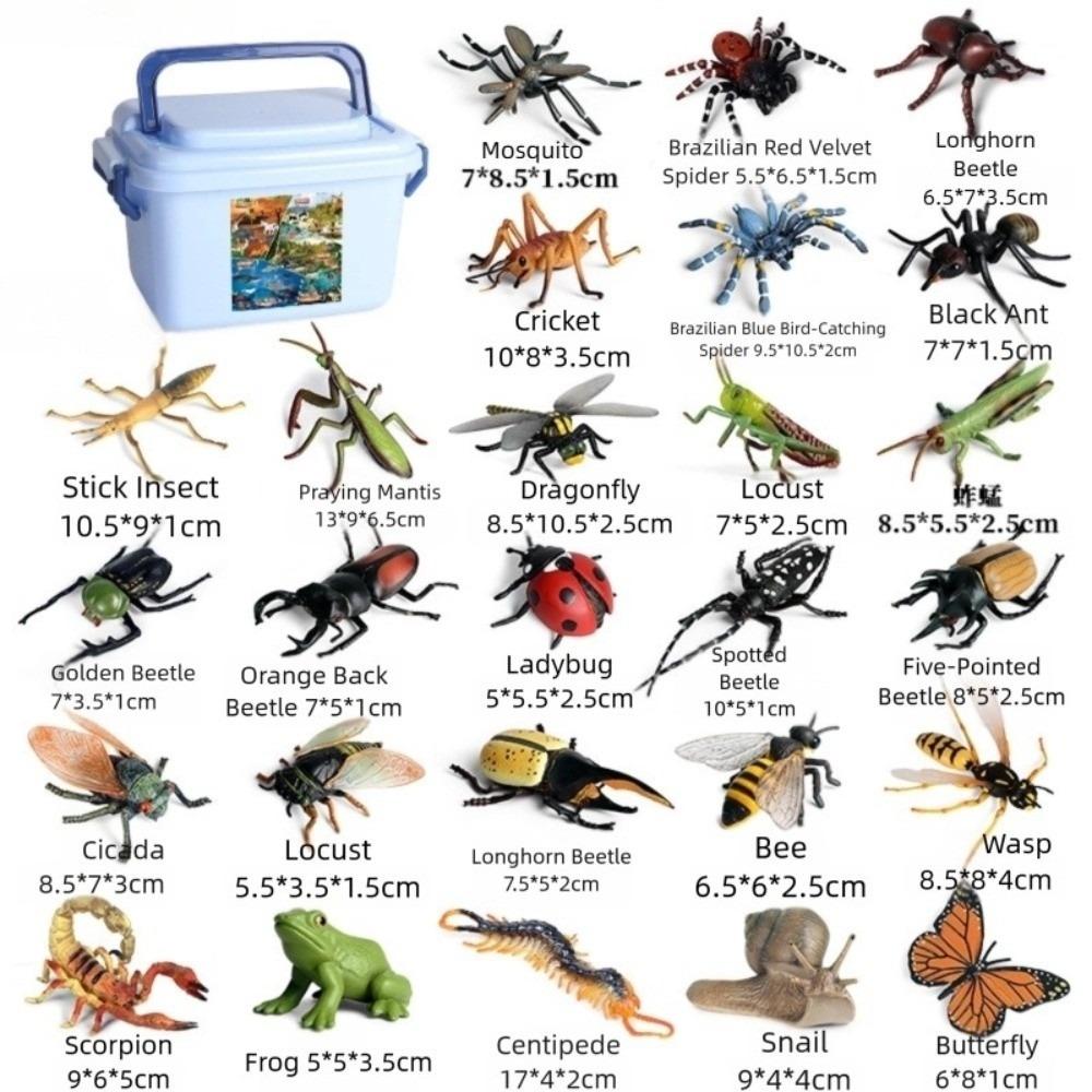 New Simulation Insect Model Figures Plastic Spider Bee Education Toy Dragonfly Cicada Animals Model Set Horror Props