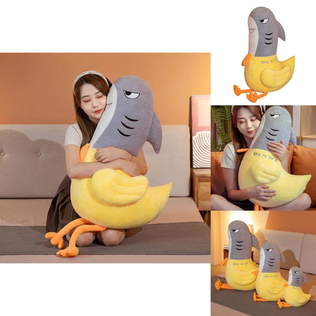 New Soft Plush Shark Chicken Stuffed Toy Doll Funny Sharky Chick Toy