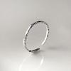 Real 925 Silver Minimalist Geometric Round Adjustable Rings for Women Trendy Fine Jewelry Irregular Accessories