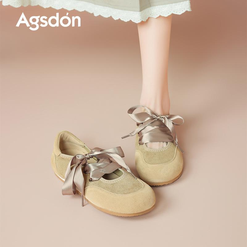 Augustine Sports Mary Jane Shoes Women's 2025 New Autumn French Retro Single Shoes One Pedal Dexun Shoes