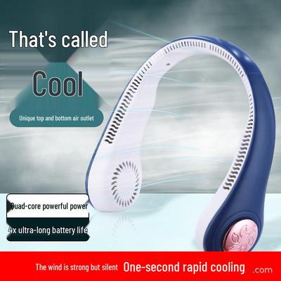 Foldable Silent Neck Fan: Leafless, USB-Powered, for Outdoor Sports