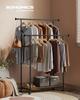 SONGMICS HOME Clothes Rack, Clothing Rack On Wheels, Portable Garment Rack, with 1 Clothes Hanging Rail, Matchstick-Shaped Hooks