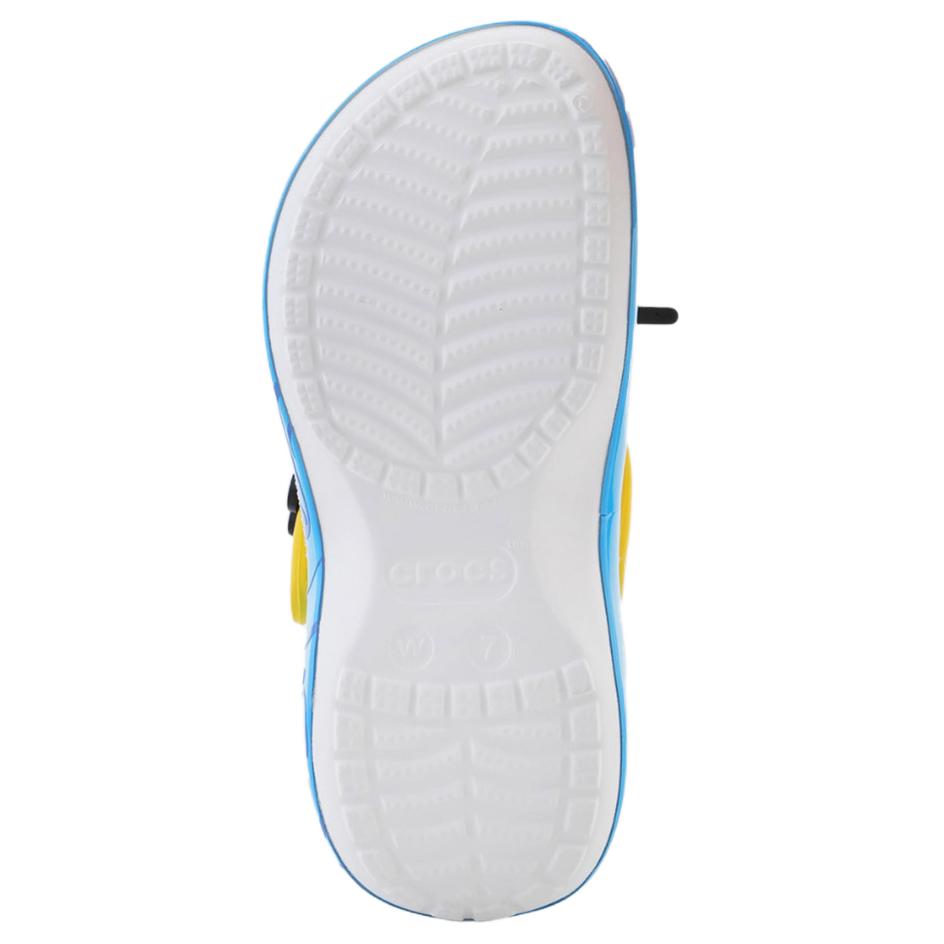 Crocs Smurfs Platform Clog Round toe platform clog hole shoes women's white, blue and yellow