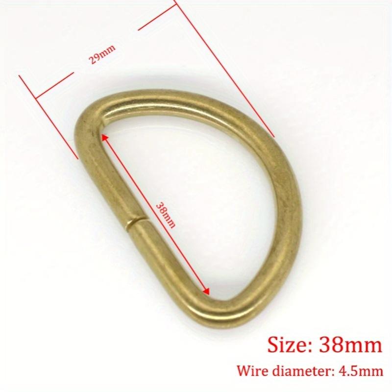 10Pcs Solid Brass D Rings Buckles for Bag Strap Belt Purse Webbing Dog Collar 10-38mm Inner Width Leather Craft DIY Accessories