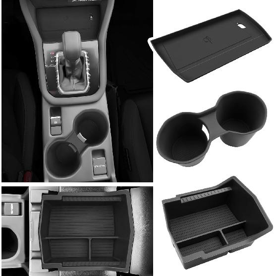 BIBIBO For 2025 Subaru Forester Center Console Organizer 2025 2026 Subaru Forester Console Armrest Tray+Cup Holder +Wireless Charging Mat 2025