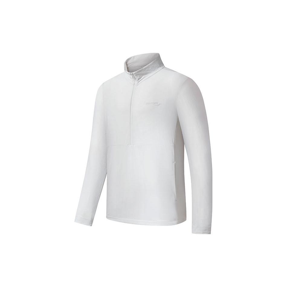 Saucony Jackets Men s White Limestone Stand Collar Moderate Other SC2230144A-GR04 S