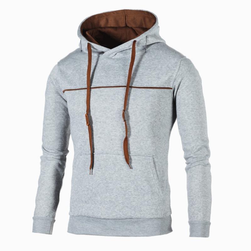 Men S Casual Color Block Hooded Pullover Sweatshirt