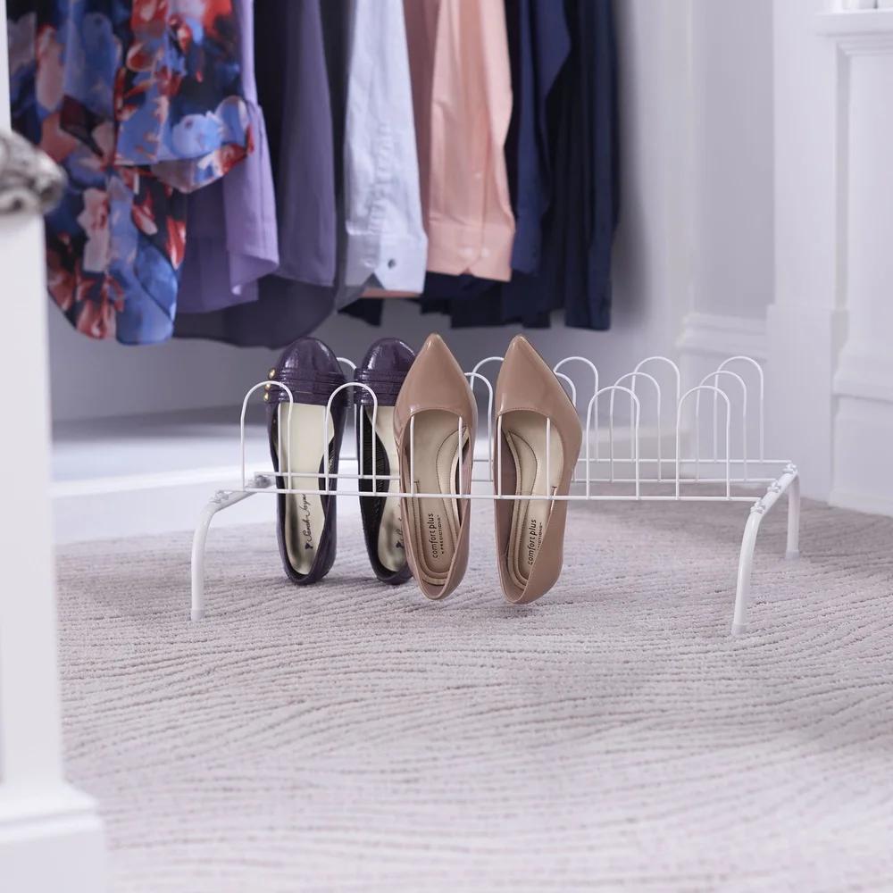 9 Pair Metal Wire Shoe Rack Vertical Storage Organizer Free-Standing Shoe Holder Indoor Closet Space Saver Durable 100 Steel