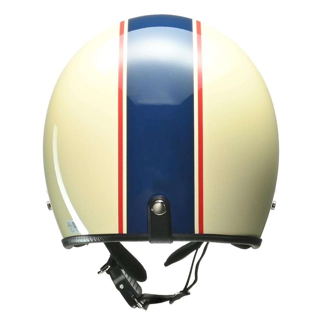 Lead Industries Jet GRENVER Motorcycle Helmet, Ivory/Navy, One Size Fits All
