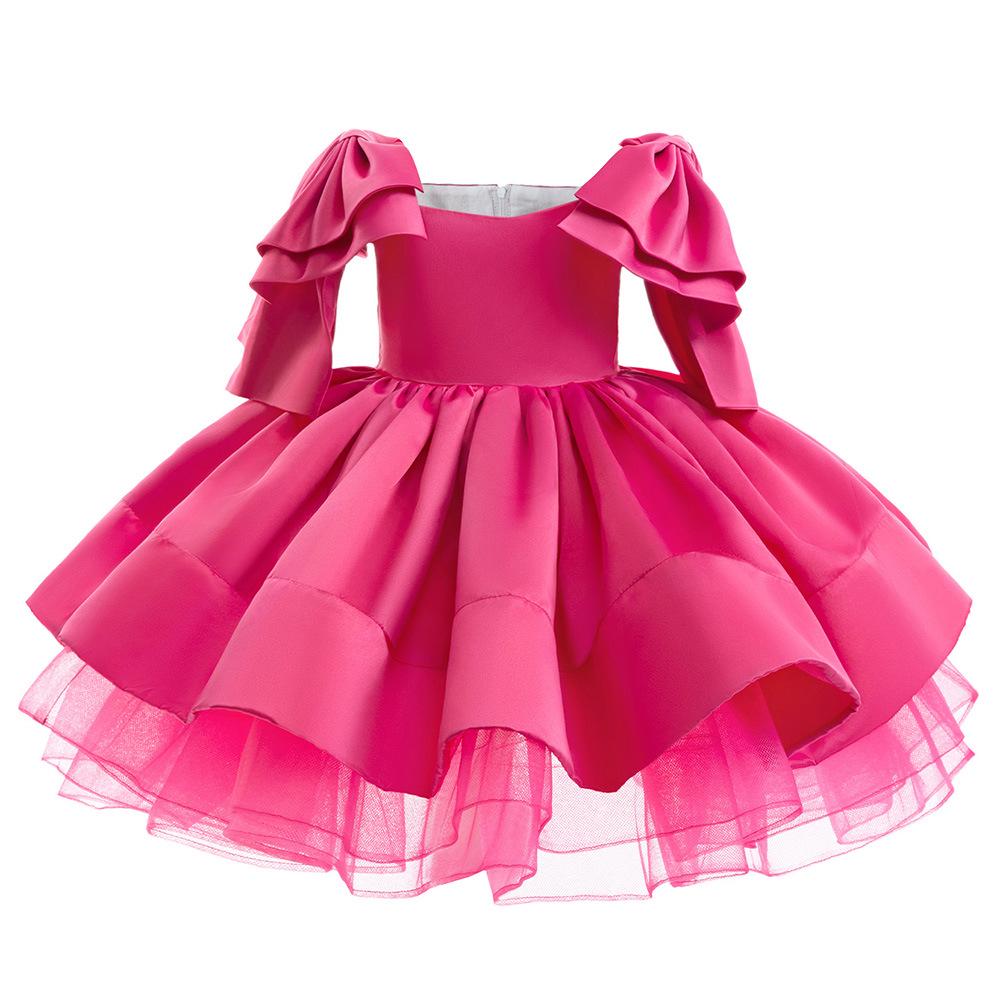 Robe de Princesse Satinée pour Filles – Jupe Plissée Papillon pour l'Été et la Remise des Diplômes