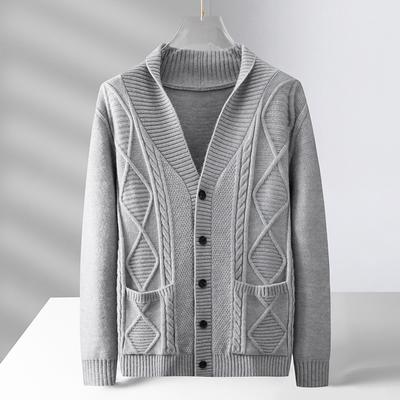Autumn and Winter New Green Fruit Neck Knitted Sweater Men's Youth Fashion Warm Sweater