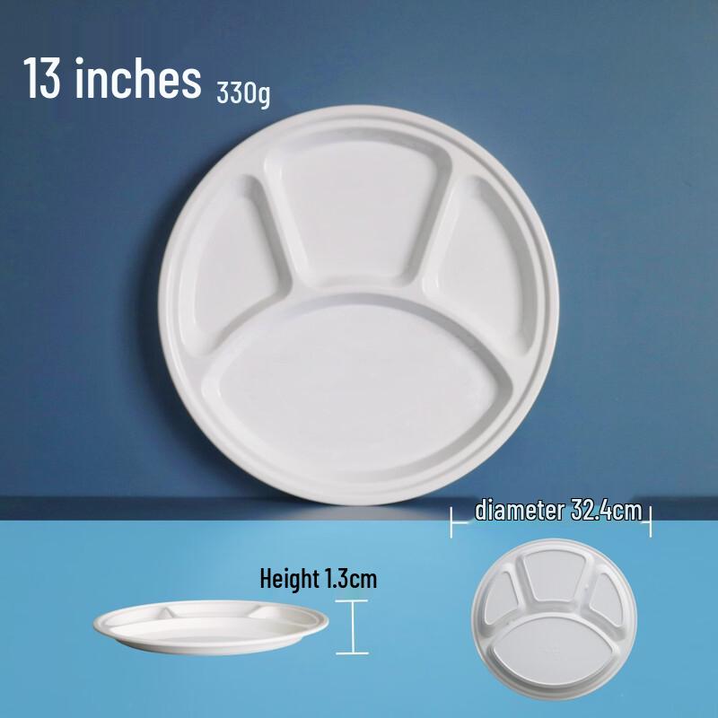 ZISIZ 13-inch 4-Compartment Melamine Food Tray