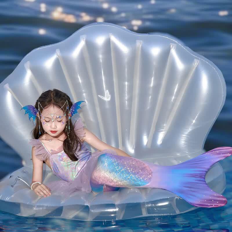 Costume da bagno intero a coda di sirena da principessa per bambina