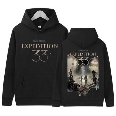Clair Obscur Expedition 33 קפוצ'ון ביגוד לגברים רטרו משנות ה-90 פליז איכותי קפוצ'ונים אופנתיים אוברסייז עם שרוולים ארוכים