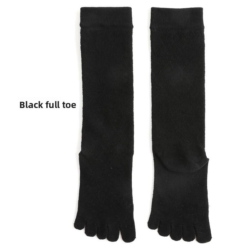 

Women s Summer Thin Sports Sub-toe Socks, Medium Tube Open-toe Solid-color Calf Socks, Mesh Breathable Sweat-absorbing Five-toe Socks Cover one size