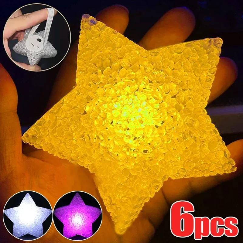 Star Handheld LED Light Cute Acrylic Star Shaped Night Light Anti-slip Band Light Lamp for Dance Performance Stage Photo Prop