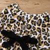 Child Kids Girls Print Off Shoulder Long Sleeve Leopard Print Romper Jumpsuit