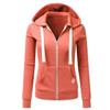 Womens Hoodie With Pockets And Zipper For Casual Wear In Polyester Fabric