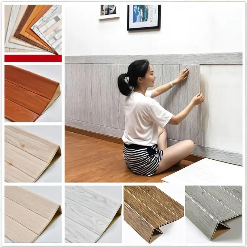 Self-adhesive Decorative Waterproof Sticker Wood Grain Soft Pack 3D Wall Sticker Wall Skirt Anti-fouling Wallpaper