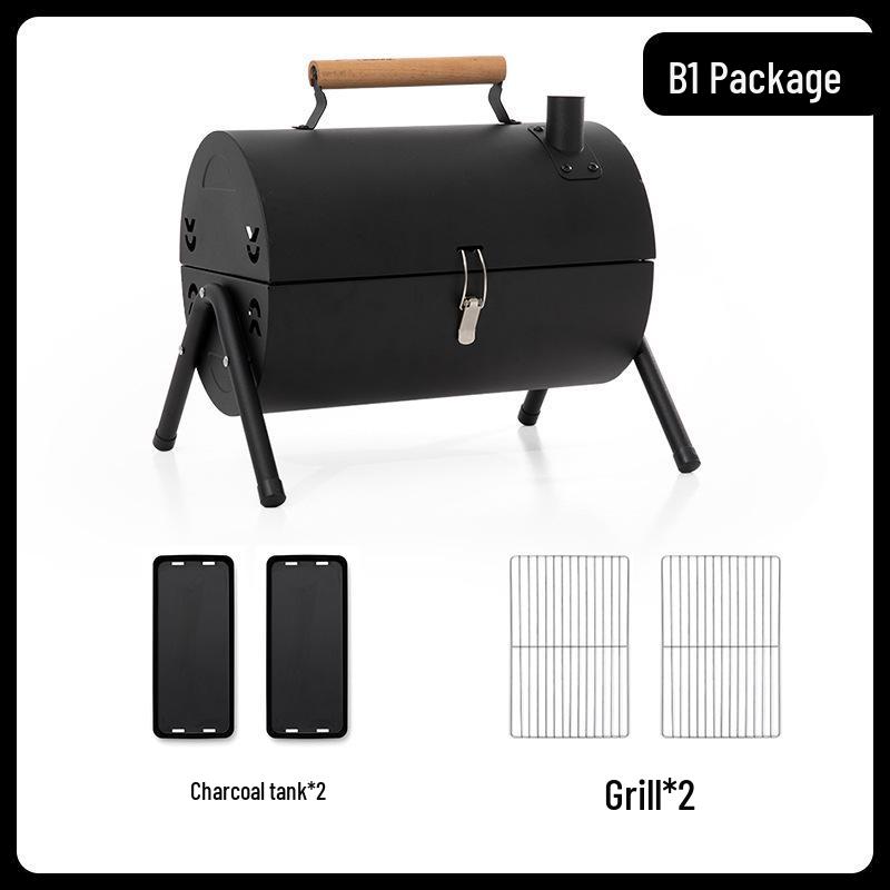Portable Charcoal Grill Set: Outdoor Camping Barbecue Rack and Tools for Home Use