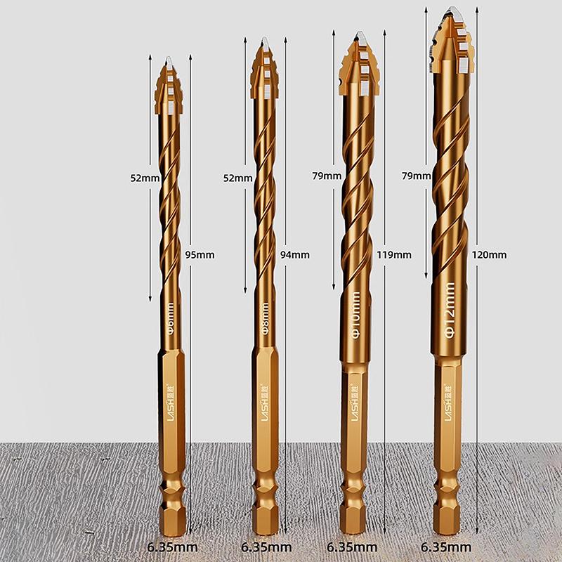 Verbesserter vierschneidiger Sägezahnbohrer zum Bohren von Fliesen und Beton. Spezieller elektrischer Bohrer mit ultrahoher Härte.