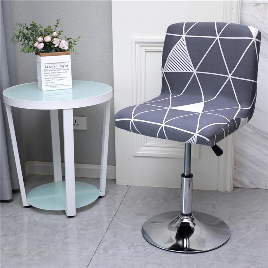 Bar Stool Chair Cover Low Back Chair Slipover Spandex Seat Case Elastic Rotating Lift Office Chair Cover Dining Seat Protector