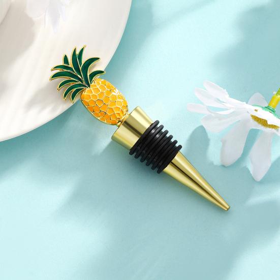 Wine Bottle Stopper Pineapple Design Vacuum Sealed Twist Cap Reusable Champagne Stopper Red Wine Cork for Bar Tools Wine Gifts