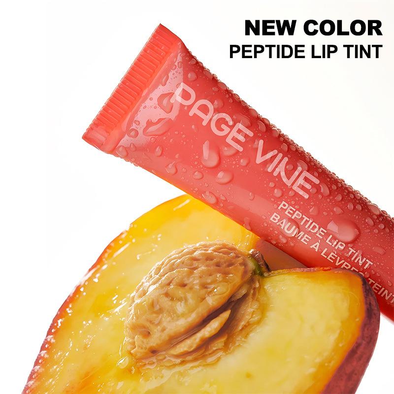 PAGE VINE Peptid Lipgloss Flüssiger Lippen-Tint Feuchtigkeitsspendendes Lippenöl 12ml Wässriger Glanz Ohne Duftstoffe