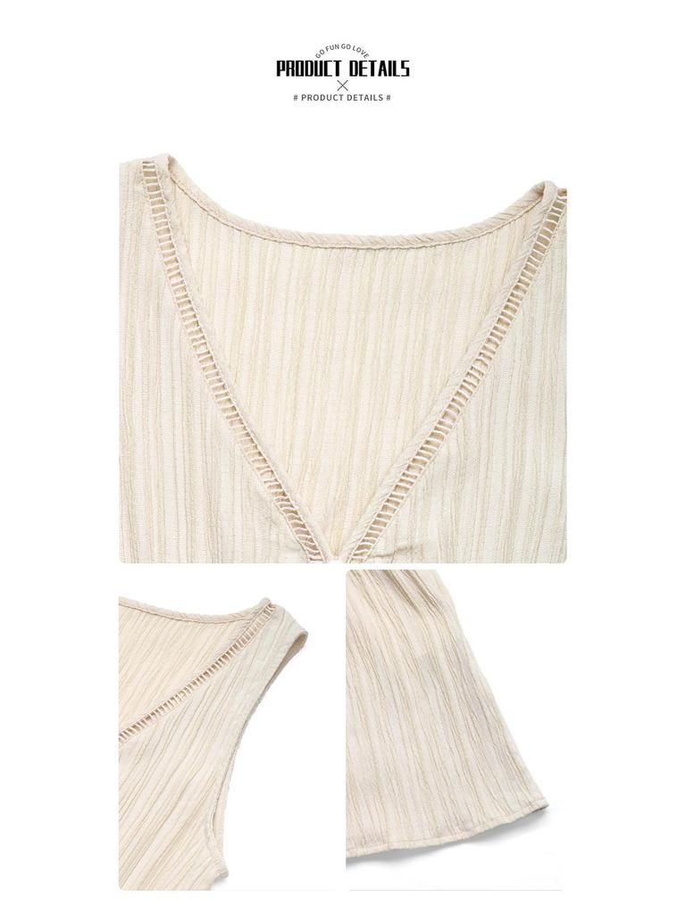 2026 European Strappy Sleeveless V-neck Solid Color Women's Summer Dress