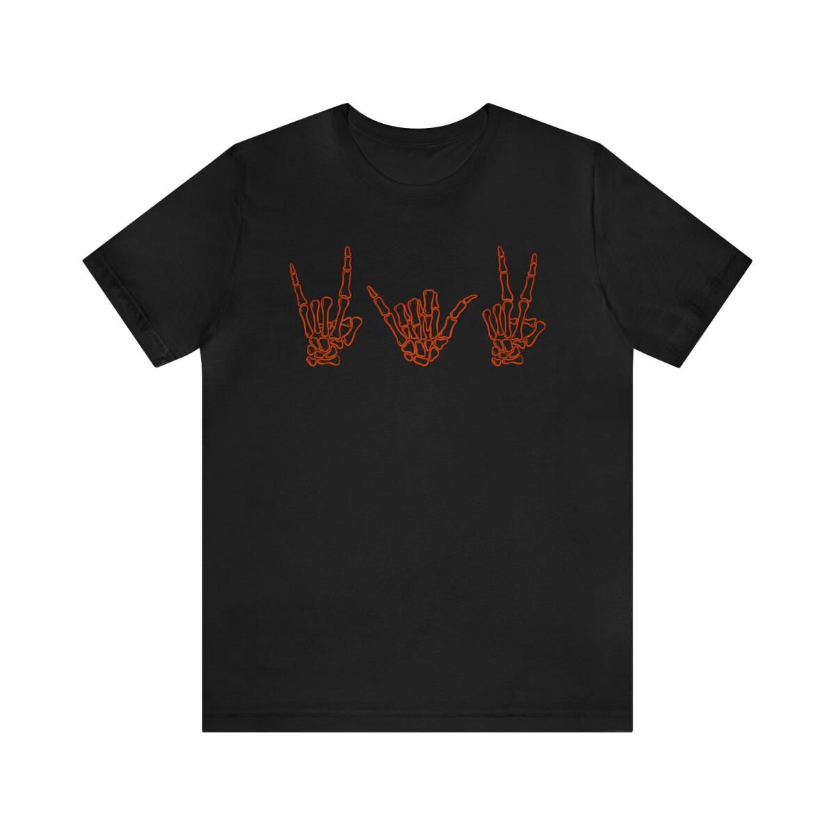 Halloween Tshirt Halloween Shirt Skeleton Hand T-shirt Fall Tshirt Cool Shirt S